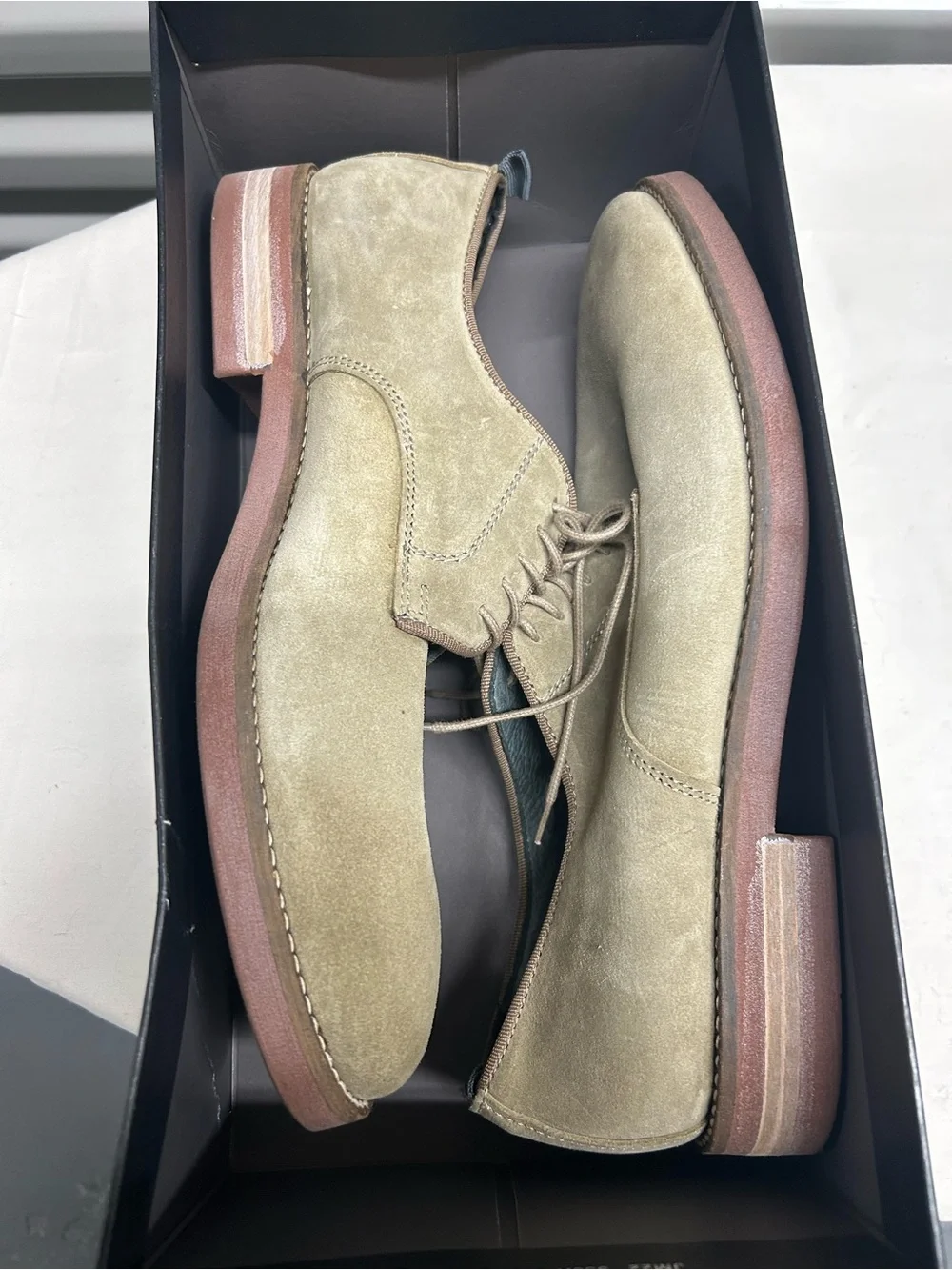 Johnston & Murphy Suede Derbys in Light Taupe